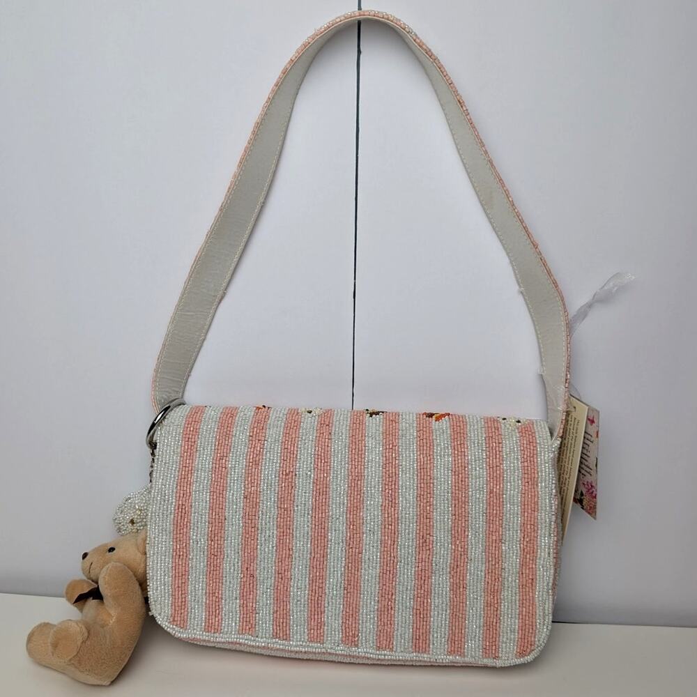 Bear Charm Y2K Beaded Food Shoulder Bag NEW W TAGS Feminine Viral Made in India - Picture 5 of 14